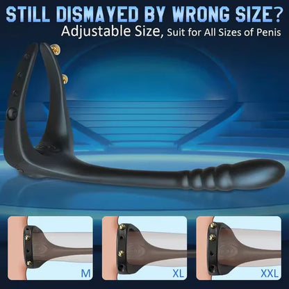 3-in-1 multifunctionele vibrator penisring prostaatstimulatie met 10 vibratiestanden 