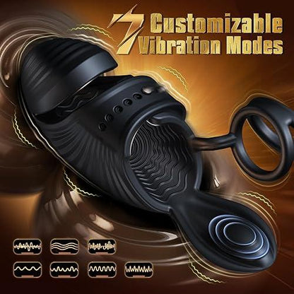 4 IN 1 Penis Trainer Testicle Eichelvibrator Cock Ring mit 10 Modi