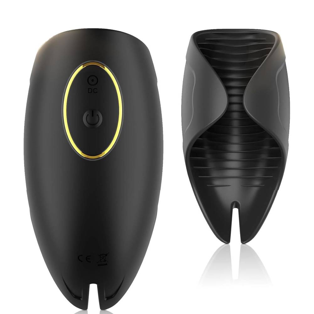 2 IN 1 Rippentunnel Masturbator Penis Trainer Vibrator mit 10 Vibrationsstufen
