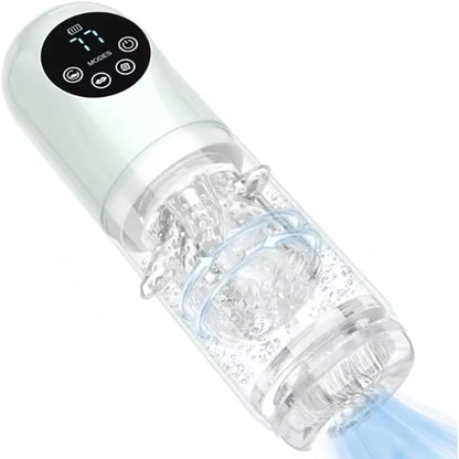 6 IN 1 Automatischer Masturbator Penispumpe mit 7 Saug & Stoß & Dreh & Leckfunktionen