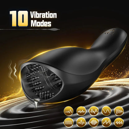 Automatischer Penistrainer Stroker Masturbator mit 10 Leistungsstarke Vibrationsmodi