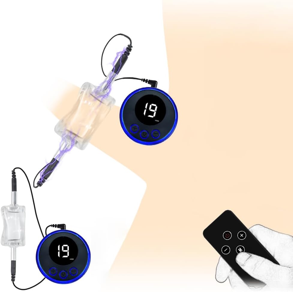 Elektro-Schock Penistrainer Cockring Stimulator mit Penis und Hodenringen