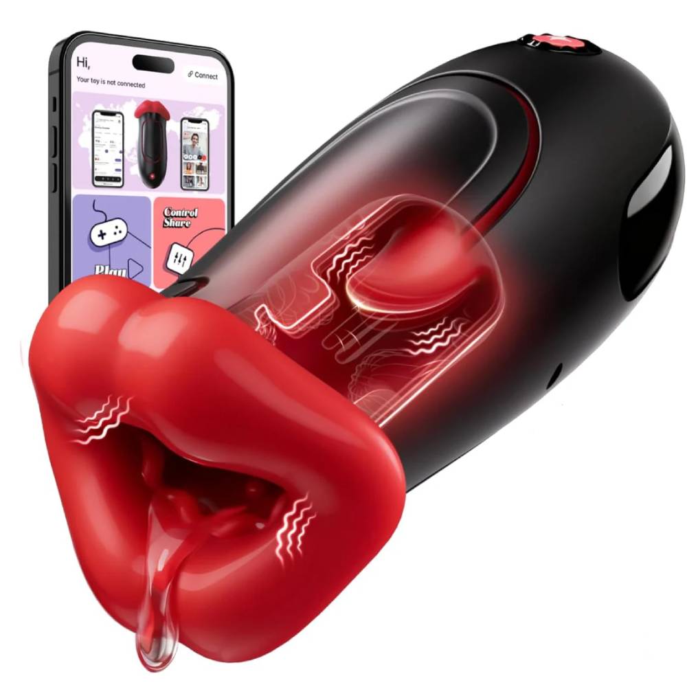 Elektrischer Masturbator Oralsex Stroker Blowjob Taschenmuschi mit 9 Vibrationsmodi