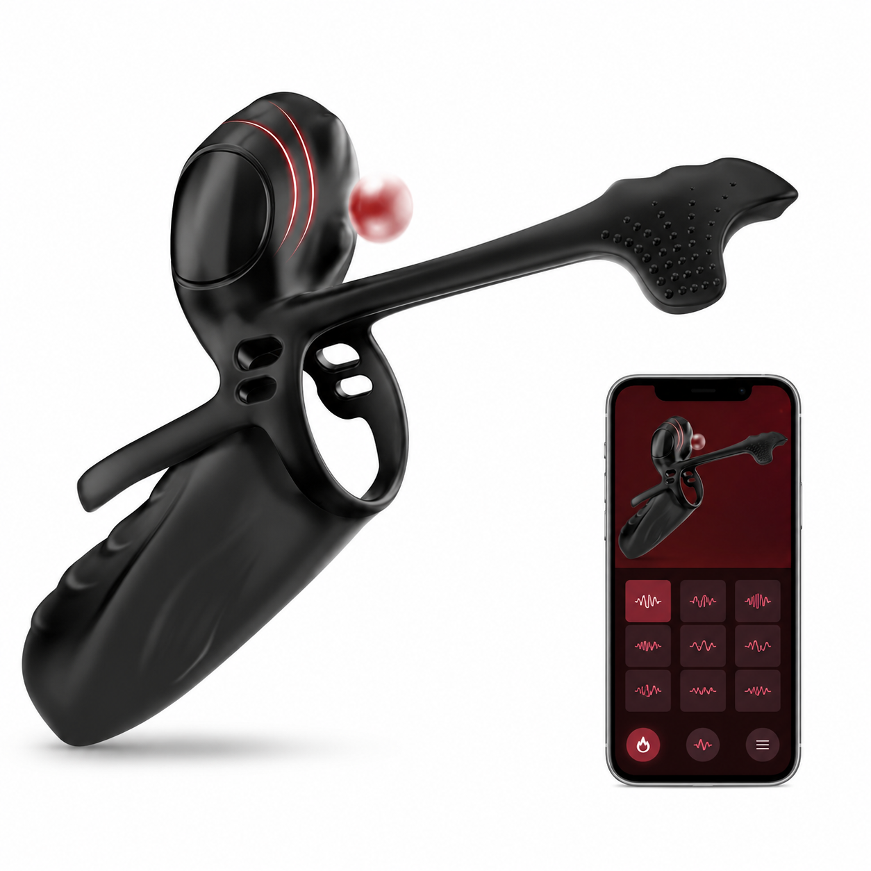 App-Steuerung Penistrainer Vibrator Cockring Stimulator mit 10 Vibrationsmodi