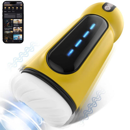 Elektrischer Mastubator Penisvibrator Blowjob mit 4 x 10 Intensitäten & Saugfunktion & Vibrationen