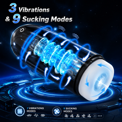 Automatischer Masturbator Pocket Pussy Stroker Machine mit 3 Vibrations und 9 Saugmodi