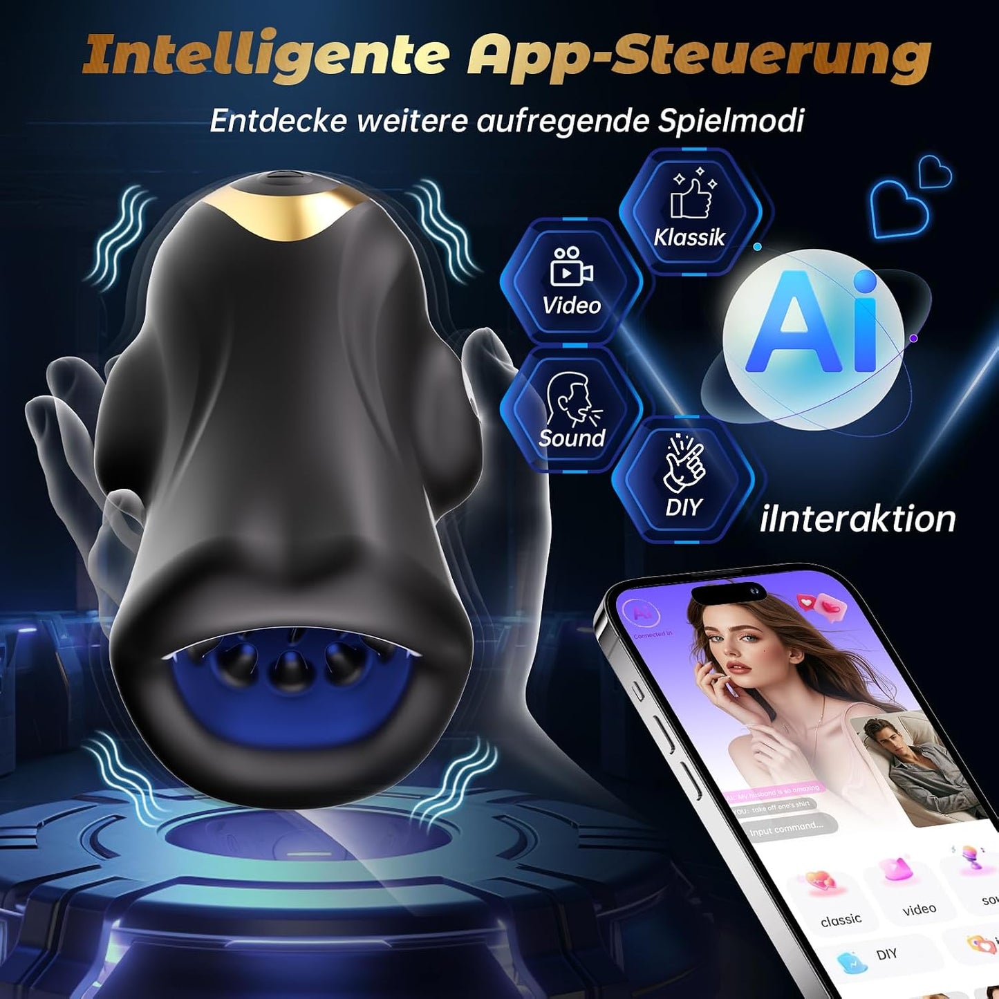 360° Umhüllt Penis Trainer Vibratorensets Masturbator Taschenmuschi mit 9 Modi
