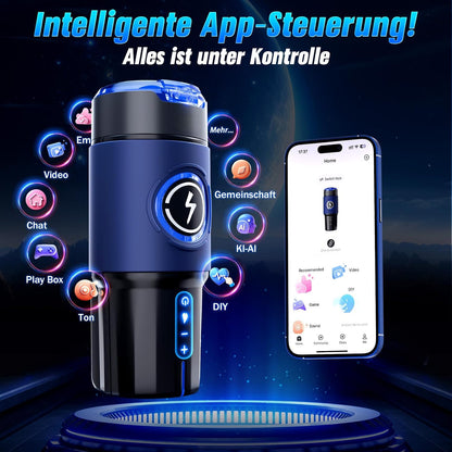 KI-Interaktion 360° Schnellheiz Masturbatoren Penis Stroker Blowjob mit 5 Stufiges schnelles