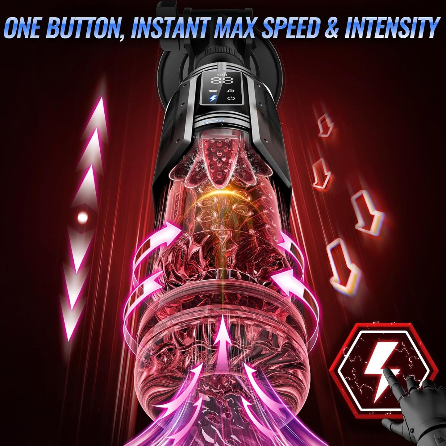 KI-Synchronisierung Automatischer Masturbator Blowjob mit 7 Saug & Stoß & Rotations & Leckmodi