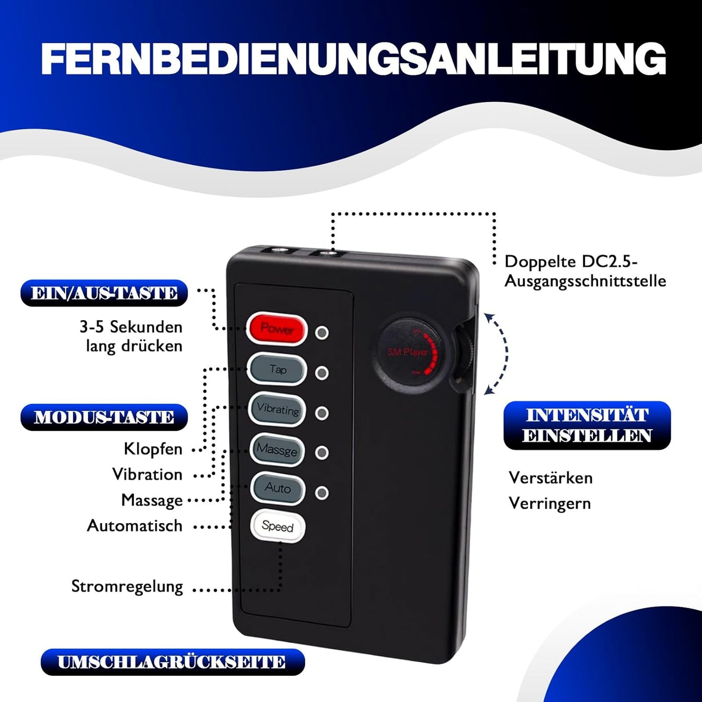 Elektrische Penisringe Elektro Schock Penis Trainer mit Host und Penis-Elektroden-Ring
