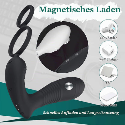 Elektroschock Prostata Vibrator Penisring mit 8 Elektroschock & 8 Vibrationsmodi