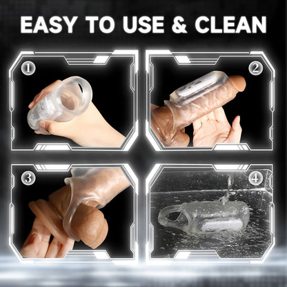 Elektrischer Penishüllenvibrator Masturbatoren mit 10 Vibrationsmodi