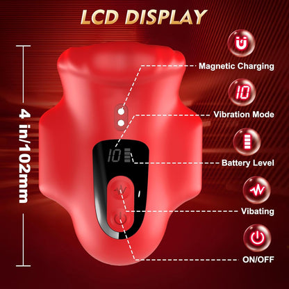 Auto Penis Vibrator Pussy Stroker Eicheltrainer mit 10 Vibrationsmodi und 2 Motoren