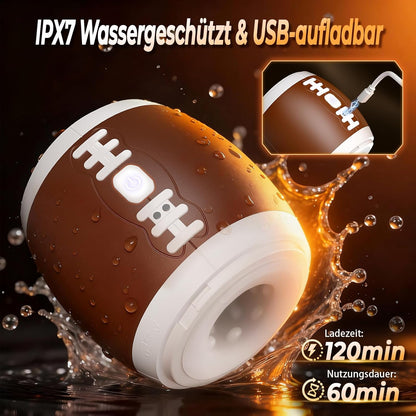 Fußballform Penis Trainer Blowjob Stroker Masturbator mit 12 Vibrationsmodi