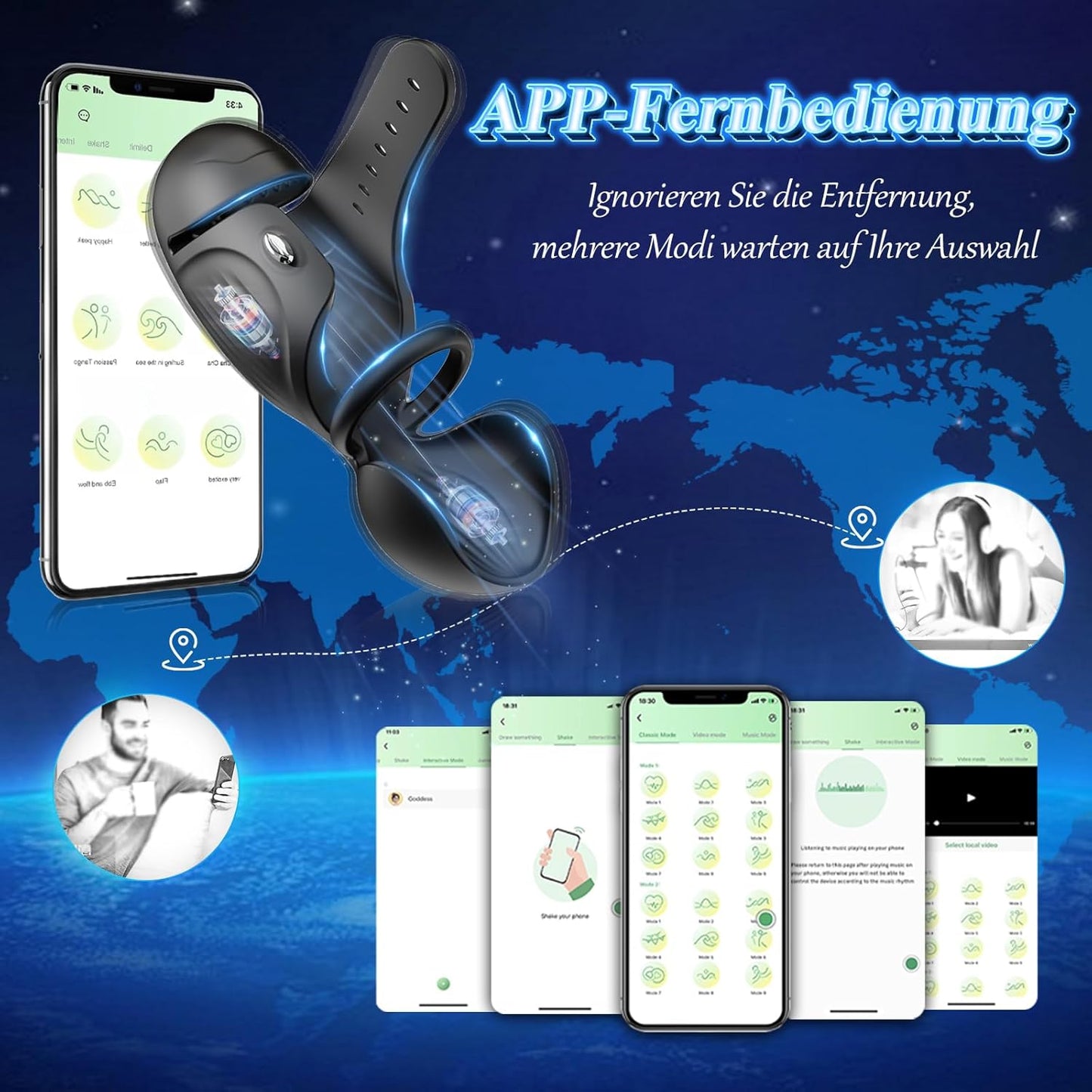 Elektrischer Penis Vibrator Masturbator Eichel Stimulator mit 9 Modi