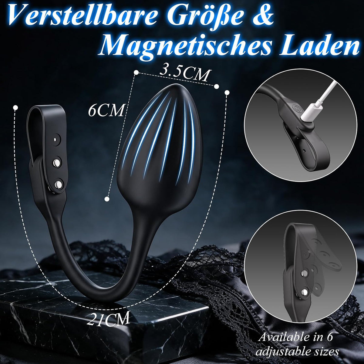Prostata-Massagegeräte Analvibratoren Stimulator Cock Ring mit 9 Vibrationsmodi