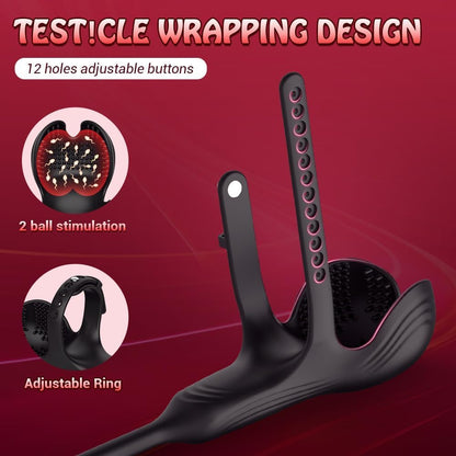 3 IN 1 Prostata Stimulation Cockring Hodenvibrator Anal Toy mit 10 Stoßfunktion & Vibrationen
