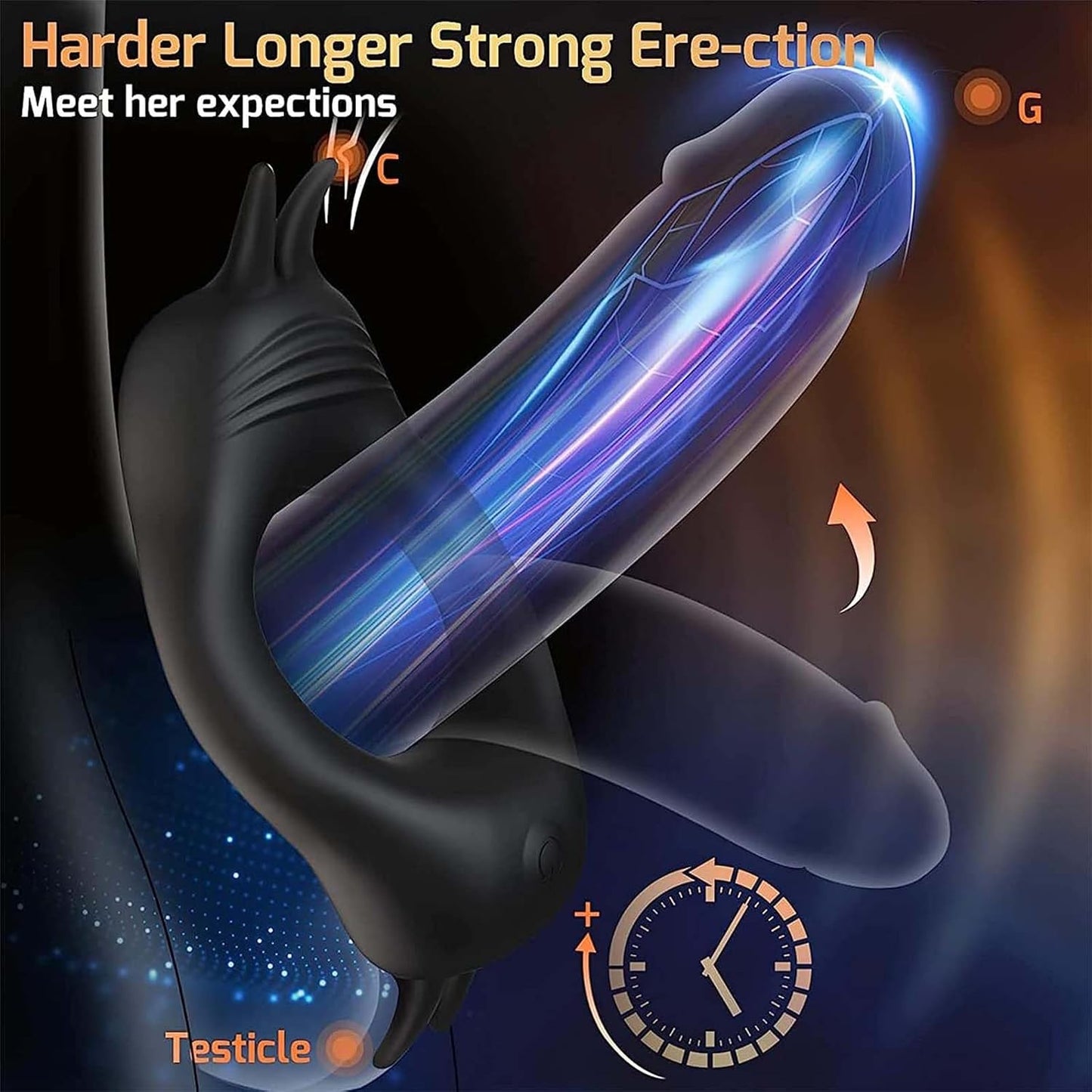 Elektrische Penisringe Vibratoren mit 10 Verschiedene Starke Stimulationen