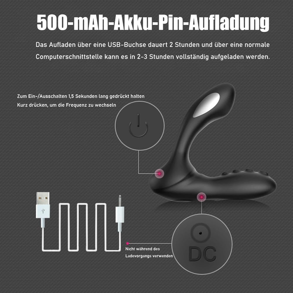 2 IN 1 E-stim Analvibratoren Prostata Stimulator mit 8 Vibration & 8 Elektroschock Modi