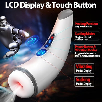 3 IN 1 Automatischer Masturbator Penispumpe Stroker mit 7 Saug & 3 Vibrations & Heizfunktionen