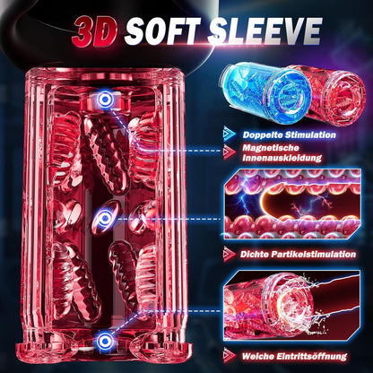 Doppelgriff  Elektrischer Masturbator Penis Vibrator Trainer mit 7 Teleskopfunktion