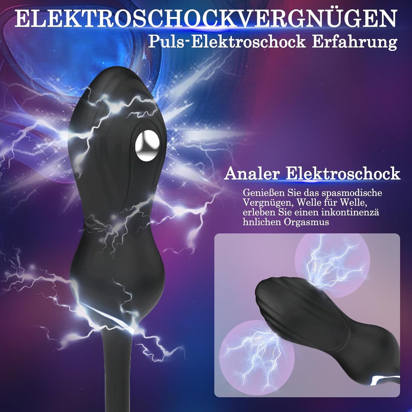 3 IN 1 Elektroshock Analvibrator Prostata Stimulation mit 10 Vibrations & 3 Elektroschockmodi