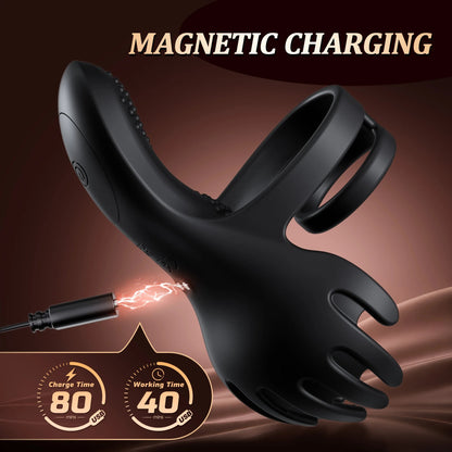 3 IN 1 Cockring Penis Trainer Vibrator Hodenstimulator mit 10 Vibrationsmodi