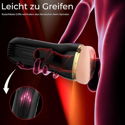 Realistischer Automatische Masturbatoren mit 10 Vibration & 5 Teleskopfunktion Modi