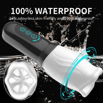 Elektrischer Masturbator Penis Stroker Blowjob mit 3 Vibrationsmodi & 4 Rotationsmodi