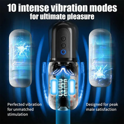 Automatische Penistrainer Mastubator Stroker Blowjob mit 10 Vibrationsmodi & 5 Saugen