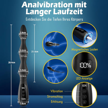 Elektroshock Prostata Stimulator Analplug mit 10 Vibrationsmodi & 3 Heizmodi