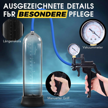 Manuelle Penis Vakuumpumpe Masturbatoren mit Vergrößerungsspiegel & Pistolengriff