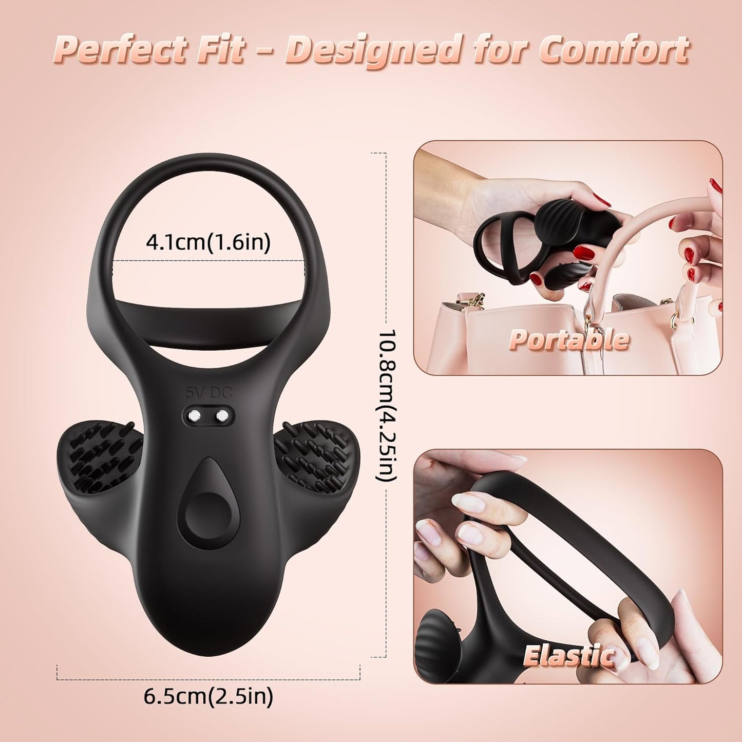 Elektrischer Hodenvibrator Massagegerät Penistrainer Cock Ring mit 9 Vibrationsmodi