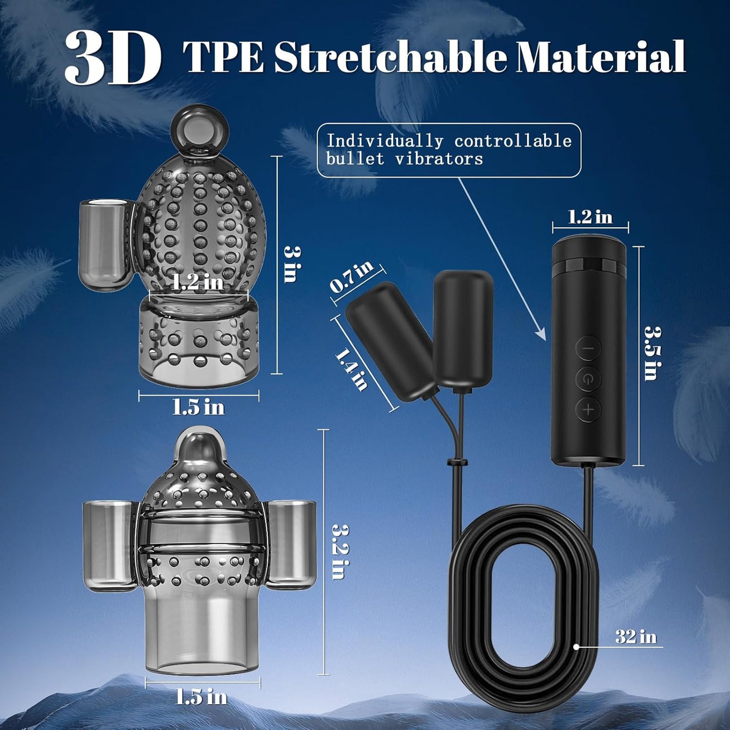 Elektrischer Penistrainer Vibrator Set Eichel Stimulator mit 7 Vibrationsmodi