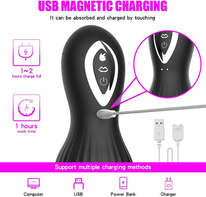 Männlicher Masturbator Zungenvibrator mit 7 * 7 Saugmodus