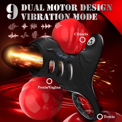 Vibrierender Ejakulationsverzögerung Penisvergrößerung Cock Ring mit 9 Vibrationsmodi