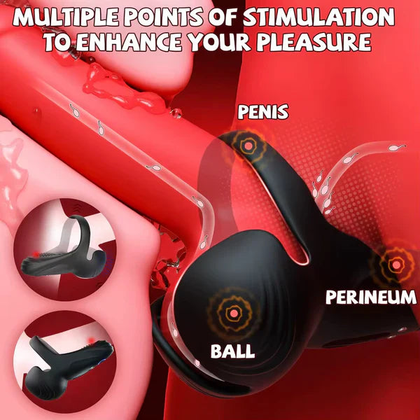 Cock ring vibrators with testicle vibration with 10 vibration modes 