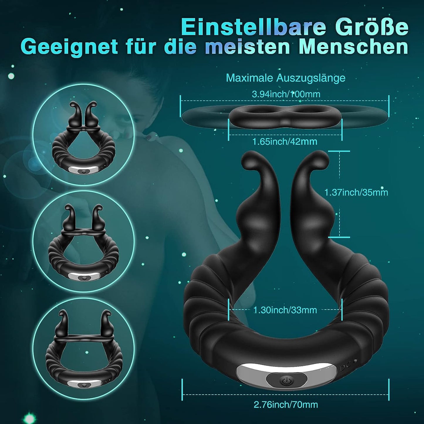 Penisring Vibrator Cockring Sexspielzeug mit 10 Vibrationsmodi