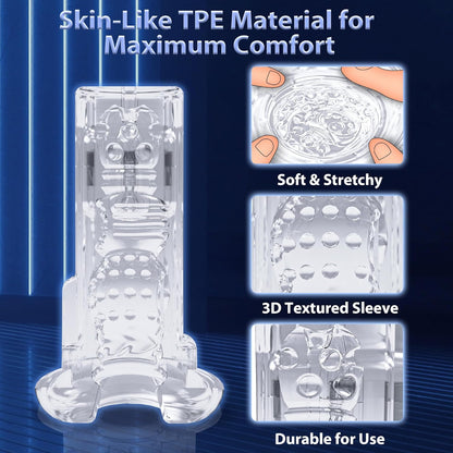 Automatischer Masturbator Stroker Penispumpe mit 3 Quetsch & 3 Saug & 10 Vibrationsmodi