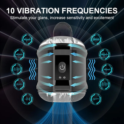 Offener Elektrischer Penistrainer Glans Stimulator Masturbatoren mit 10 Vibrationsmodi