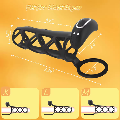 Innovativer Penisring Penishülle Klitorisstimulation mit 9 Vibrationsmodi