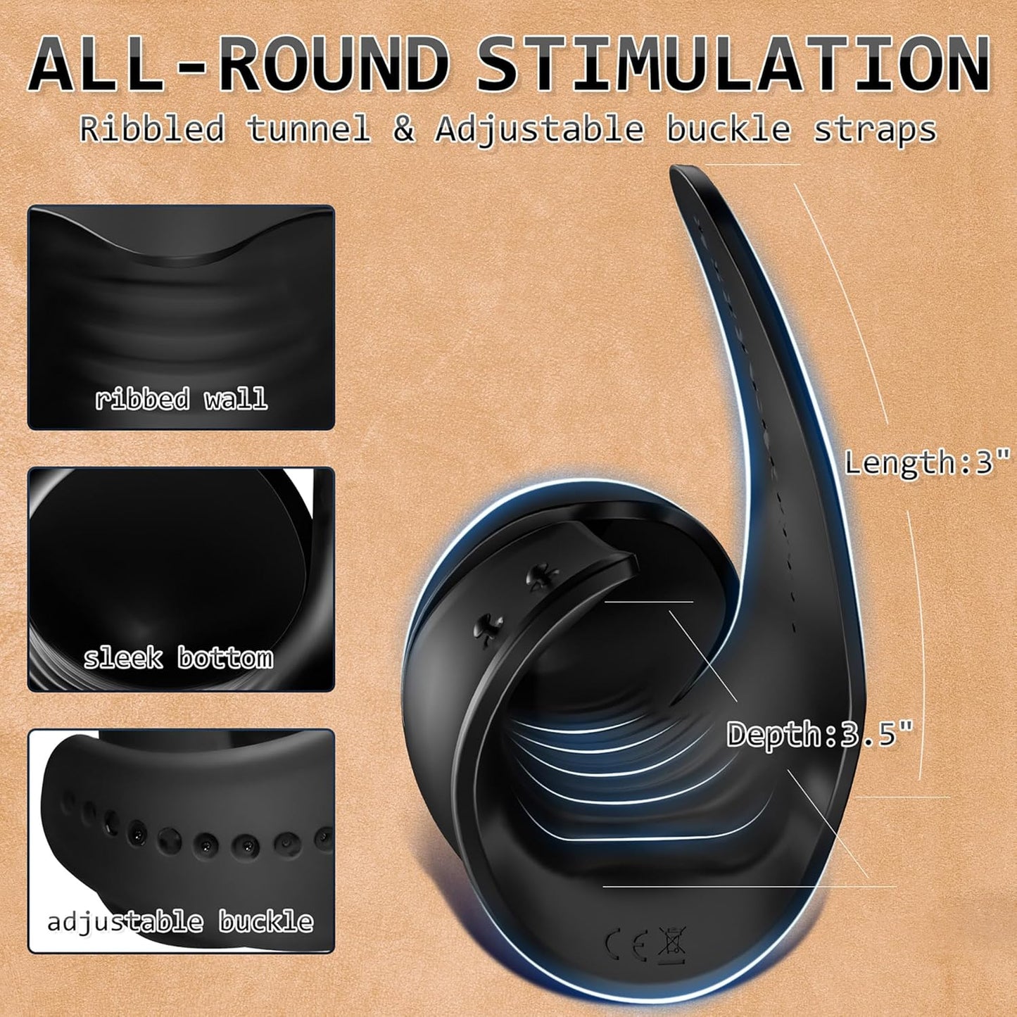 Verstellbarer Penistrainer Eichelvibrator Masturbator mit 10 Vibrationsmodi
