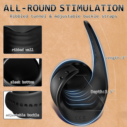 Verstellbarer Penistrainer Eichelvibrator Masturbator mit 10 Vibrationsmodi