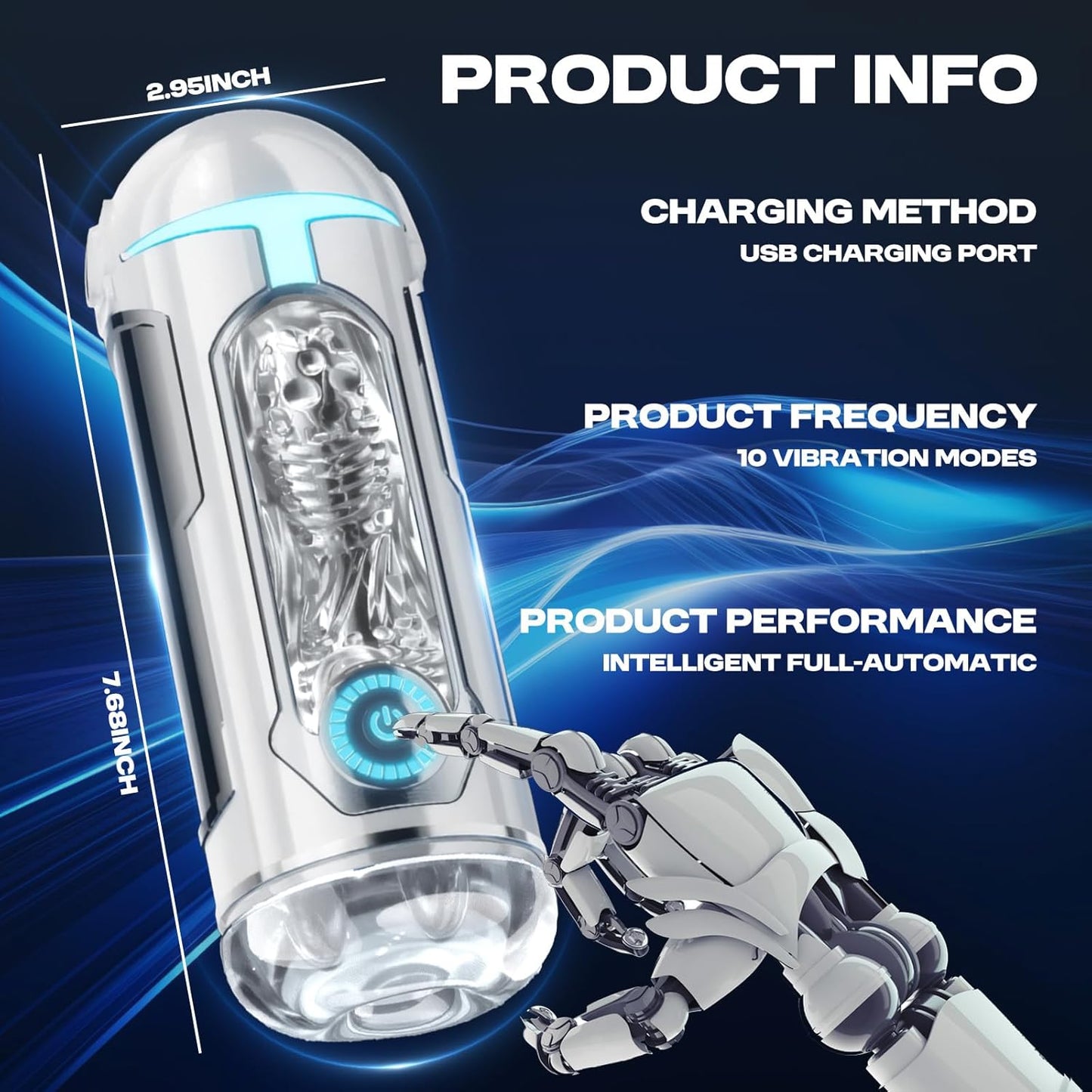 Automatischer Masturbatoren Penis Stroker Blowjob mit 10 Vibrations & Saug und Heizmodi