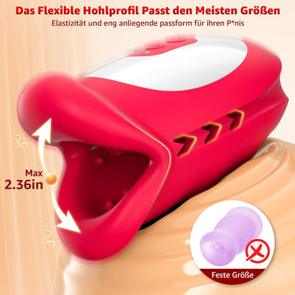 360° Blowjob Stroker Penistrainer Vibrator Masturbatoren mit 10 Wellen & Vibrationsmodi