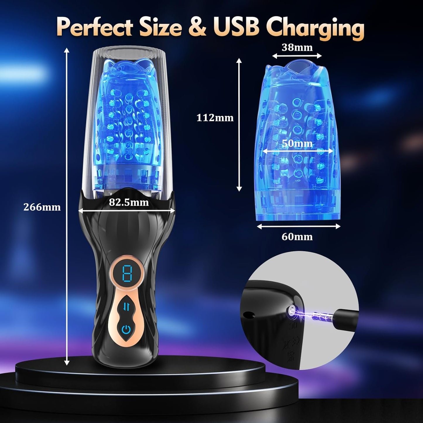 Automatische Penistrainer Stroker Masturbation mit  10 Vibration 8 Schub und Drehmodus