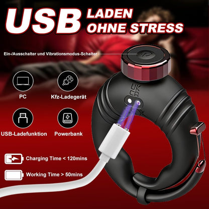 Anpassbarer Offener Penis Trainer Vibrator Cock Ring mit 10 Vibrationsmodi