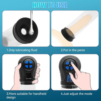 4 IN 1 Elektrische Penispumpe Vergrößerungsgeräte Masturbatoren mit  6 Saugmodi