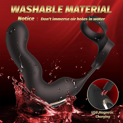 Aufblasbar Analvibratoren Prostata Stimulator Penisring mit 10 Vibrationen
