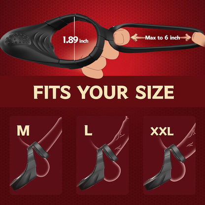 Doppelte Cockring Penistrainer Vibrator Stimulator mit 10 Vibrationsmodi